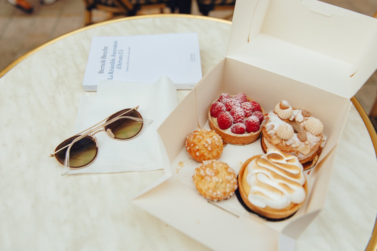 Box of French Pastries and Desserts